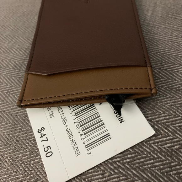 NWT Men’s brown/tan leather PENGUIN card holder - Picture 3 of 5